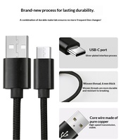 Câble de données CarPlay en stock, directement de l'usine, blindage anti-interférences, connecteurs Type-C, longueur 0,2 m, charge rapide, PVC