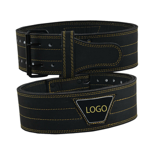 Professional Powerlifting Leather Belt for Gym Weightlifting Training <b>Equipment</b> with Thick Leather and <b>Secure</b> Buckle Fit Design - Product Image 4