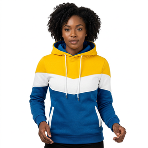 Sudadera con Capucha para Hombre, Diseño Color Block, Corte Regular, Informal, Tejida, Azul, Amarillo, Blanco, Manga Larga, para Otoño - Product Image 2