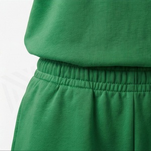Conjunto Casual de 2 Piezas para Mujer, Tejido Verde, Camiseta de Manga Corta con Cuello Redondo y Pantalones Cortos por Encima de la Rodilla, Color Sólido, Transpirable, para Uso Diario - Product Image 5