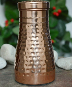 Retro Hammered Design Ayurvedic Pure <b>Copper</b> Water Bottle Metal Drinking Bottle for Home Office Travel Drinkware Accessories - Product Image 1
