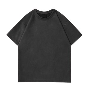 Camiseta de Manga Corta para Hombre, Cuello Redondo, Color Negro, Corte Regular, Tejido de Algodón Jersey, Diseño Liso Informal - Product Image 1