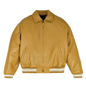 Chaqueta de Cuero Transpirable Ecológica con Logotipo Bordado, Estilo Bomber, Cierre de Cremallera, Tallas Grandes, Acabado Denim, Casual, OEM, ¡Venta Caliente! - Product Image 4