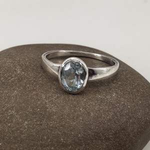 Sky Blue Topaz <b>Ring</b> Oval <b>925</b> Sterling <b>Silver</b> December Birthstone Jewelry Elegant Gift For Women Handmade Design - Product Image 3