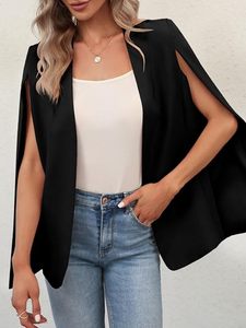 Womens <b>Cape</b> Blazer Split Sleeve Open Front Casual Jacket <b>Coat</b> Workwear - Product Image 2