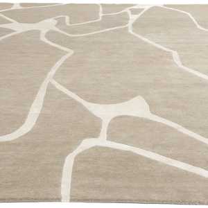 Alfombra Moderna Abstracta Anudada a Mano de Lana de Nueva Zelanda - Product Image 2