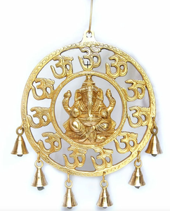 Adorno de Pared de Latón con Diseño Tradicional de Om Ganesha y Campanas para las Festividades de Diwali, Decoración del Hogar - Product Image 2