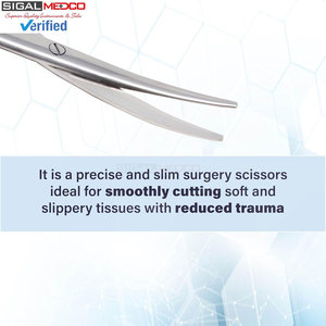 Lot de 2 Ciseaux Metzenbaum 7 pouces, droits et courbés, pour dissection et chirurgie, en acier inoxydable, manuels, certifiés CE, pour tissus - Product Image 2