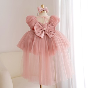 88 <b>Girls</b> Sequin Princess <b>Dress</b> Puff Sleeves Full Tulle Skirt Detachable Ruffle Train Party Gown by Nhung Nguyen Factory Set - Product Image 6