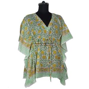 Robe de soirée africaine pour femmes, robes ethniques, robes courtes kaftan pour femmes KFCS029, meilleure fabrication de robes pour femmes avec impression à la main - Product Image 6