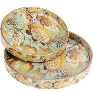 <b>Rustic</b> Mango <b>Wood</b> Tray with Printed Base Serving Tray for <b>Dining</b> <b>Table</b> - Product Image 1