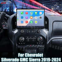 AuCar Lecteur multimédia DVD Android 14 11,5'' pour voiture, navigation GPS pour GMC Sierra Chevrolet Silverado 2019-2025, autoradio stéréo