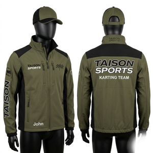 Chaqueta de Karting Premium de 320 GSM, Poliéster y Spandex, con Paneles en Contraste Azul y Blanco, Bordado Personalizado y Sublimación - Product Image 5