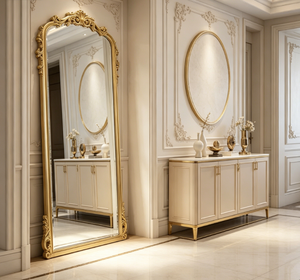 กระจกเงา Heavenly Mirror สำหรับตกแต่งผนังทรงโค้ง กรอบทองเหลือง หนา 6 มม. ขอบหนา 10 มม.  งานแฮนด์เมด ไม่ใช้ไฟฟ้า - Product Image 5