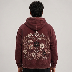 Modern Casual Outfits <b>Mens</b> Distressed Hoodie Stylish Embroidered <b>Pullover</b> Sweatshirt with Relaxed Fit for <b>MEN</b> - Product Image 5