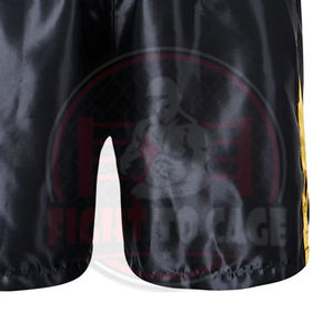Servicio OEM ODM, Pantalones Cortos de Boxeo Personalizados con Ribete Dorado y Negro, Transpirables, de Poliéster, para Entrenamiento Profesional, Otoño - Product Image 5