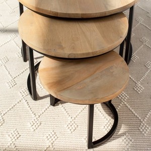 Mesa de Centro Vandana Astra Optima de Madera de Mango Blanqueada para Interiores de Sala de Estar Moderna - Product Image 4