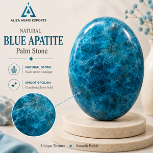 Piedra de Apatita Azul Natural Tallada a Mano, Piedra de Bolsillo de Cristal Azul Grande, Piedra de la Preocupación, Decoración del Hogar, Regalos de Meditación, Venta al por Mayor a Granel - Product Image 3