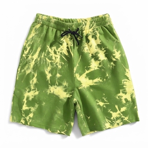 Shorts décontractés pour hommes en Spandex/Polyester, tie-dye, avec logo frontal, taille mi-haute, cordon de serrage, respirants et à séchage rapide, tricotés - Product Image 6