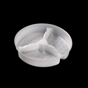 ถาดพลาสติก PP แบบกลม แบ่ง 3 ช่อง สำหรับใส่แก้วกระดาษ ชามกระดาษ ตัวอย่างฟรี ขายส่ง รับผลิตแบบ OEM/ODM - Product Image 2