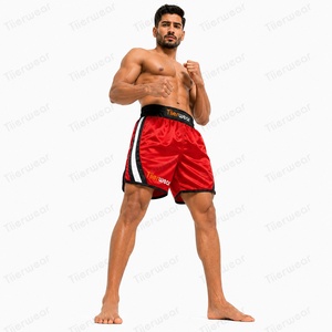 Professional Boxing Fight Shorts 170 GSM Polyester Spandex Stretch Quick Dry Muay Thai Kickboxing MMA Training Trunks Custom <b>Log</b> - Product Image 2