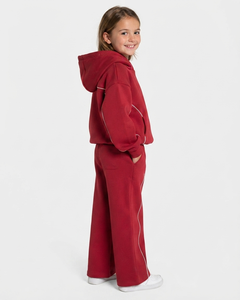 Conjunto Deportivo de Dos Piezas para Niñas, Sudadera con Capucha de Felpa de Algodón y Pantalones Deportivos, Ropa Deportiva Informal Cálida para Invierno - Product Image 4
