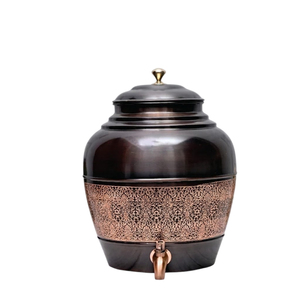 Distributeur d'eau artisanal 100% cuivre pur avec design martelé et robinet en laiton, réservoir de stockage d'eau ayurvédique de haute qualité - Product Image 4