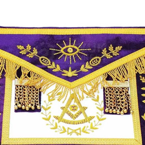 Tabliers maçonniques en cuir faits main, broderie personnalisée, réglables, classiques, avec épingle de sûreté, lavables, haute qualité, personnalisables - Product Image 6