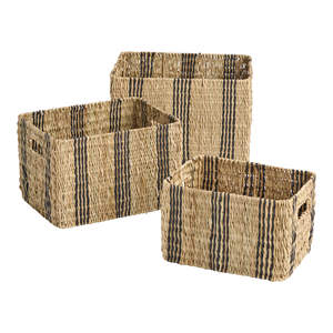 Natural Seagrass Storage <b>Basket</b> Set Handwoven Organizer <b>Basket</b> Multi Size Storage <b>Basket</b> For Shelf Closet And Home Organization - Product Image 1