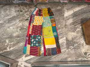 Pantalones Anchos de Algodón con Patrón de Parches Kantha, Hechos a Mano, Unisex, Estilo Bohemio, Ecológicos y Transpirables, Pantalones Indios para Mujer - Product Image 5