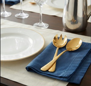 Minimal Matte Gold Salad <b>Servers</b> Duo Stainless Steel Tarnish Resistant Slim Handles For Household Restaurants Hotel And Resort - Product Image 4