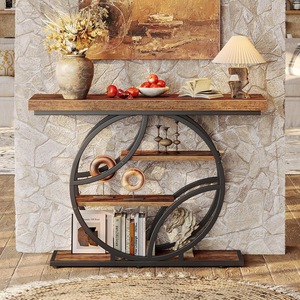 Mesa Consola Moderna de Acero con Base Artística de Estilo Antiguo para Dormitorio, Comedor, Sala de Estar, Entrada, Pasillo, Decoración Contemporánea para el Hogar - Product Image 6