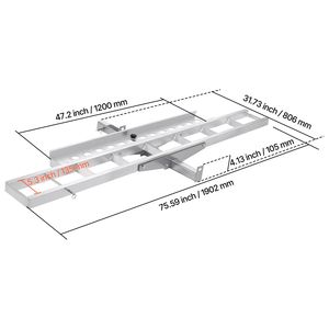 Portamotos de Aluminio Reforzado con Capacidad para 400 Libras, Rampa de Carga de 47 Pulgadas, Soporte para Enganche, Correas y Estabilizador para Remolques de Scooters - Product Image 6