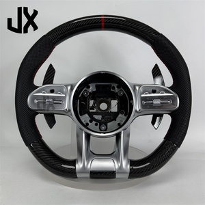 พวงมาลัยคาร์บอนไฟเบอร์หนัง PU ออกแบบได้ตามต้องการสำหรับ <span class=keywords><strong>Mercedes</strong></span> <span class=keywords><strong>Benz</strong></span> W204 W205 W166 W212 <span class=keywords><strong>W220</strong></span> W221 W222 C117 C43 C63 <span class=keywords><strong>AMG</strong></span> GLC - Product Image 6