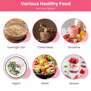 Set di 4 Contenitori Portatili da 20OZ per Overnight Oats, Ermetici, con Coperchi e Cucchiai Pieghevoli per Conservazione Alimenti, Latte, Verdure, Frutta e Insalata - Product Image 6