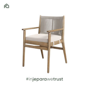 Silla de Comedor para Exterior, Diseño Minimalista con Tejido de Cuerda, Patas de Madera, Altura Ajustable, Ecológica, Moderna, para Muebles de Hogar - Junto - Product Image 5