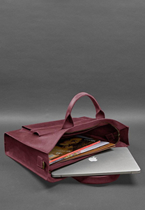 Porte-documents en cuir pour ordinateur portable, sac à bandoulière classique, protection pour usage professionnel, couleur bordeaux - Product Image 6