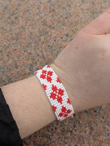 UNIQUE Handmade Beaded Geometric <b>Bracelet</b> - Ukrainian Folk Style Native Beaded <b>Bracelet</b>, Seed <b>Bead</b> <b>Bracelet</b> for PARTY , BIRTHDAY - Product Image 3