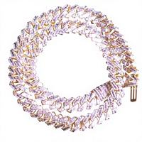 Chaîne cubaine en argent sterling 925 avec moissanite VVS, perle d'eau douce, plaqué or, style hip-hop glacé, collier personnalisé, vente en gros directe usine