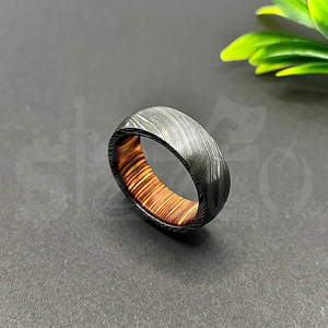 Hot Selling Handmade Wood Damascus Steel <b>Ring</b> for Men Women Wedding Band Fashion Party <b>Ring</b> Custom Latest Design OEM Supplier - Product Image 3
