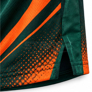 Shorts de basketball style équipe classique, taille à cordon de serrage, respirants, écologiques, tissu 100% polyester, séchage rapide, évacuation de l'humidité - Product Image 6