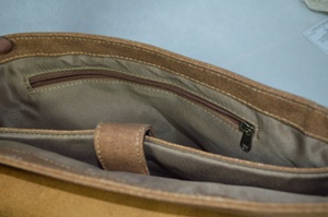 Classic Leather <b>Laptop</b> Briefcase with Shoulder Strap Durable Office Messenger Bag Brown Canvas and Leather Design - Product Image 4