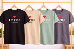Camiseta con Frase Divertida Personalizada, Camiseta Gráfica con la Frase 'Estoy Bien, Está Bien', Camiseta Informal de Algodón de Manga Corta Unisex para Mujer, Ropa al por Mayor OEM - Product Image 3
