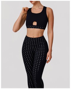 Highly Professional Women,s Slim Fit Workout Sportswear Set Includes High Waist Leggie Bra Plus Size Anti-Bacterial Washed Solid - Product Image 1