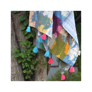 Manta de lino mezclado con hilo slub de 55x75 pulgadas, con caída suave, de comercio justo de la India, para compradores que buscan una textura natural, asequible para el día a día. - Product Image 4