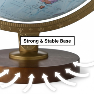 Globo terráqueo grande de metal para escritorio |   Mapa Político Detallado |   Base de Soporte Negra |   Globo Terráqueo Educativo para Estudiantes y Oficina - Product Image 4