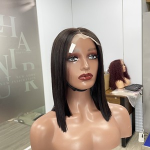 Vente en gros 100% cheveux humains vierges vietnamiens bruts perruque courte os droit couleur noir de jais super extension de cheveux doublement étirée - Product Image 3