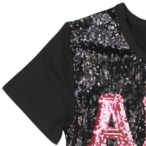 AKA เสื้อยืดปักเลื่อมสีดำ เสื้อเชิ้ตแฟชั่นพรีเมียมสำหรับผู้หญิง - Product Image 4