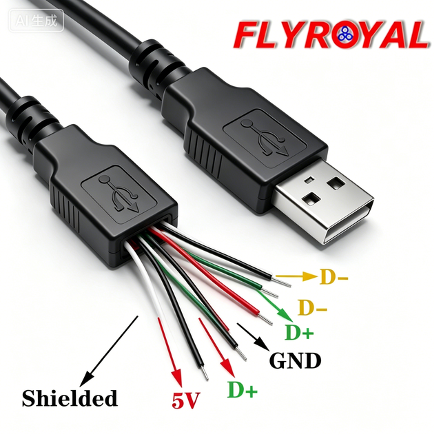 USB 2.0 Type a Male to Molex Picoblade 51021 1.25mm 4 5 Pin Cable Assembly for Custom Industrial Wire Harness