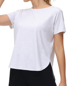 Venta al por Mayor de Ropa Deportiva, Camisetas para Chicas, Tops Deportivos para Mujer, Top de Yoga con Espalda Descubierta para Verano, Transpirable - Product Image 4